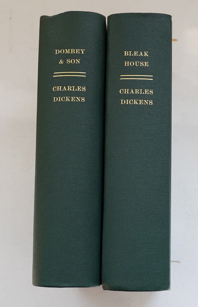 Dickens, Charles - Dombey and Son, 1st edition. engraved pictorial and printed titles, frontis. and 38 plates (by H.K. Browne) 2 errata slips tipped-in; newly rebound green cloth, gilt lettered on spine. 1853; Dickens, C